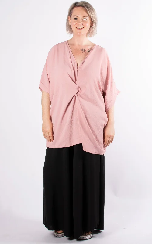 VNeckTopDriftWhoopi Twisted V-Neck Top | Dusky Pink