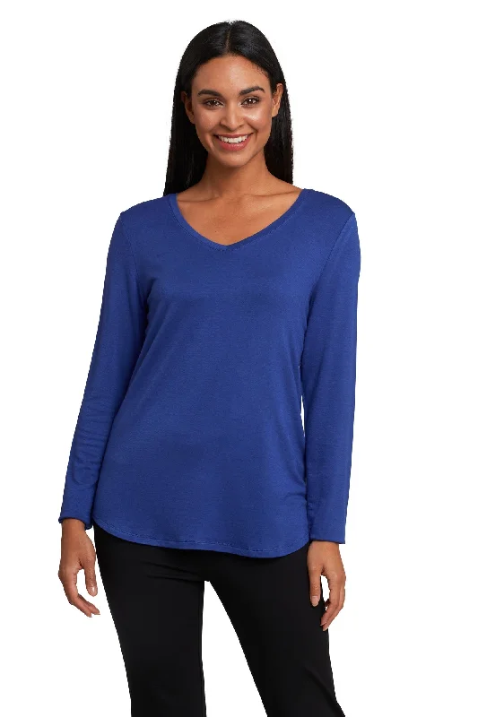 VNeckTopSphinxBasic Solid Blue V-Neck