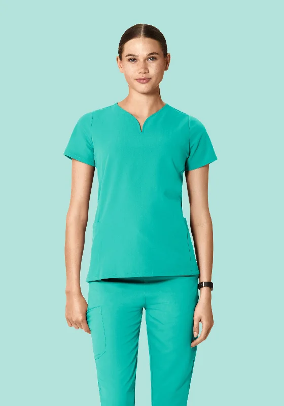 VNeckTopEdgeCurved V-Neck Top Surgical Green