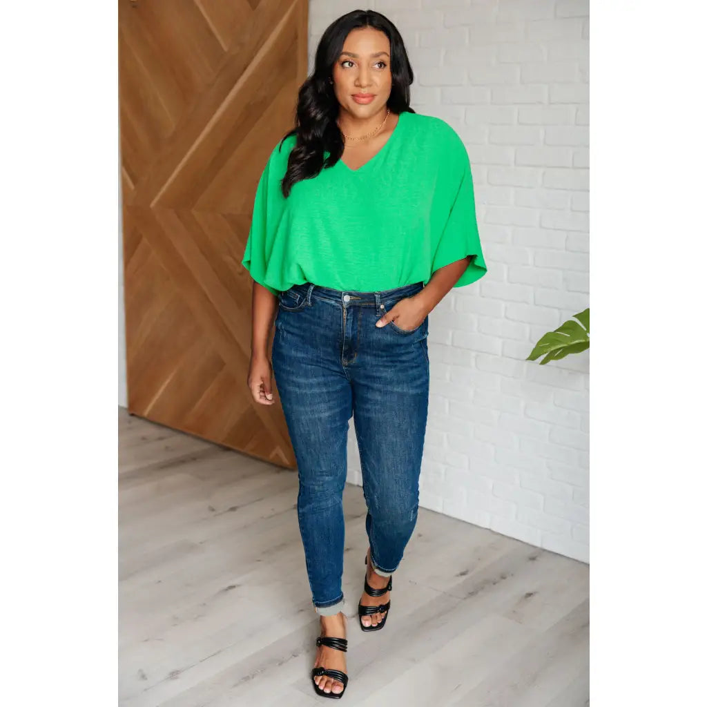 VNeckTopGoldSet the Expectation V-Neck Top in Green