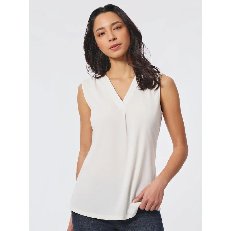 VNeckTopSphinxSleeveless V-Neck Pleat Front Blouse