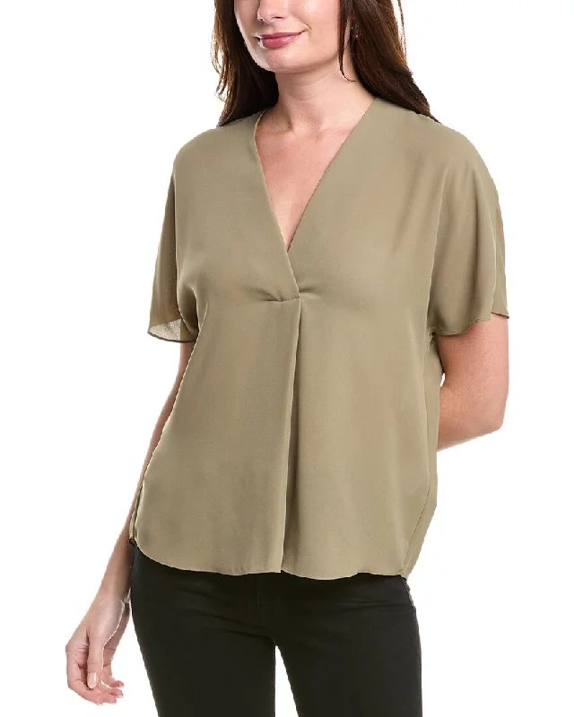 VNeckTopSurgeVince Crepe V-Neck Blouse