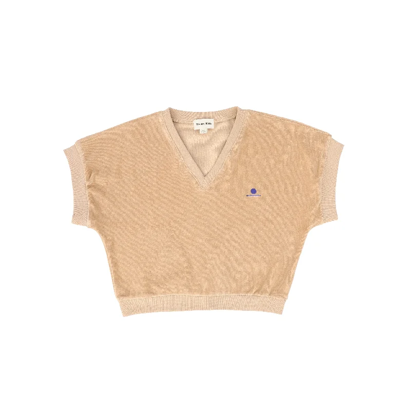 VNeckTopValleyWE ARE KIDS SALMON VELOUR V-NECK TOP [FINAL SALE]