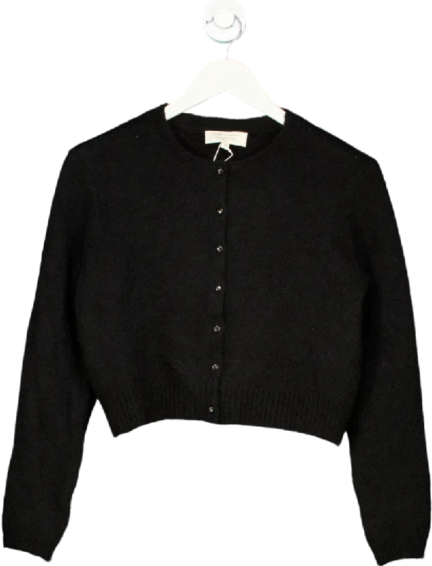 Color-block cardiganSezane Black Leonora Kid Mohair / Merino Wool Blend Cardigan  UK L