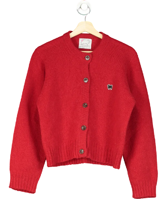 Warm & Wonderfull Women's Cashmere Sheep Cardigan Diana Red UK M